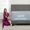 Twin XL Deep Pocket Fitted Sheet – 17” - 21” Inch + Extra Deep Pocket Fitted Sheet Only - 1 Fitted Sheet with Deep Pockets for Pillow Top and Adjustable Mattress - Twin Extra Long Fitted Light Blue