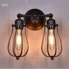 EFINEHOME 2 Pack Replacement Lofe Minimalist Art Industrial Vintage Style Black Hanging Pendant Light Fixture Metal Wire Cage Lamp Guard Pomelo Lampshades