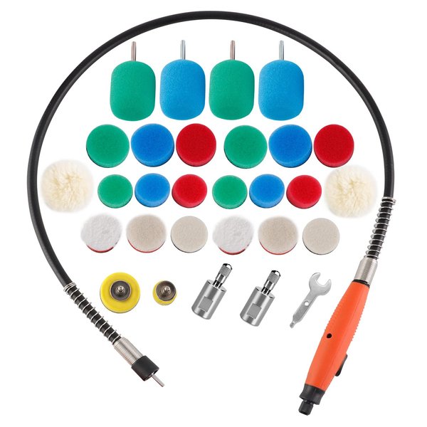 Mini Buffing Polishing Pads, 30Pcs Detail Polisher Pads Use On Rotary Tools,Cordless Electric Drill Tool for Tight Area Detailing Polishing Waxing and Sealing Glaze -SP-DP030USA