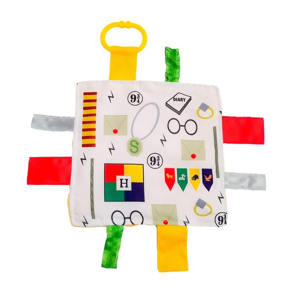 Lovey Chew Blanket Crinkle Toy Tag Square Sensory by Baby Jack (Wizard)