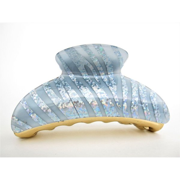 Generic Art deco blue and multi color glitter sparkle hair claw clip for thick hair