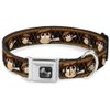 Buckle-Down Seatbelt Buckle Dog Collar - Multi Smoking Monkey Argyle Brown - 1" Wide - Fits 11-17" Neck - Medium