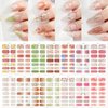 KTAABTR 14 Sheets Semi Cured Gel Nail Strips Stickers Spring Flowers Gloss Nail Wraps Supplies Long Lasting Gel Nail Stickers Self Adhesive Design Real Nail Polish Decals for Women Girls DIY Manicure