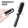 2Pcs Travel Hair Brush, Mini Folding Hair Brush Collapsable Boar Bristles Hair Comb Pocket Beard Brush Portable Hair Styling Tool for Women and Men