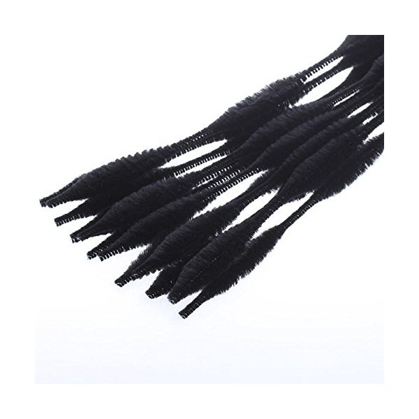 Charcoal Black Bumpy Chenille Stems 72 Total (6 Bags of 12pc)