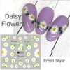 Daisy Nail Art Stickers Decals Daisy Water Transfer Summer Nail Art Decorations Little Daisies Flower Designs Stickers Tattoo Craft Manicure Tips Decoration 12 Sheets