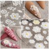 5D Stereoscopic Embossed Nail Art Stickers White Flower Nail Decals Relief Self-Adhesive Butterfly Nail Stickers Nail Art Supplies Nail Designs for Women DIY Acrylic Nail Decorations (3 Sheets)
