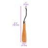 Craft County Bent Latch Hook Tool – Latched Rugs and Gridded Projects – Comfortable Grip – Natural Wood Handle