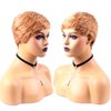 VRVogue Short Human Hair Pixie Wigs Pixie Cut Short Black Wavy Wigs Layered Short Human Hair Wigs for Black Women (Pixie Cut Wigs, 27#)
