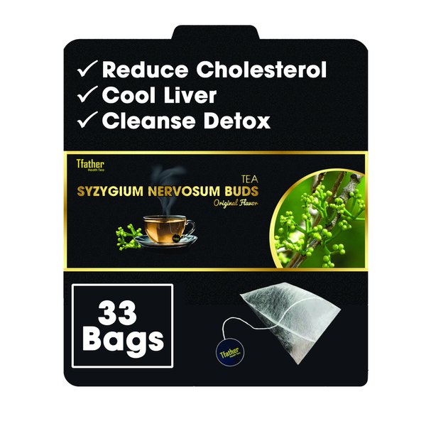 TFATHER – 33 Syzygium Nervosum Buds Tea Bags - Reduce Cholesterol, Cool Liver and Cleanse Detox Tea – Cool Natural Flavor Original