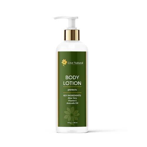 LIVE NATURAL Luxurious Skin Lotion with Avocado, Jojoba and Aloe Vera, Shea Butter and Grapeseed Oil, For Smooth, Hydrated Skin