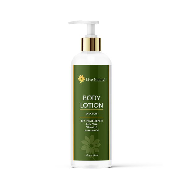 LIVE NATURAL Luxurious Skin Lotion with Avocado, Jojoba and Aloe Vera, Shea Butter and Grapeseed Oil, For Smooth, Hydrated Skin