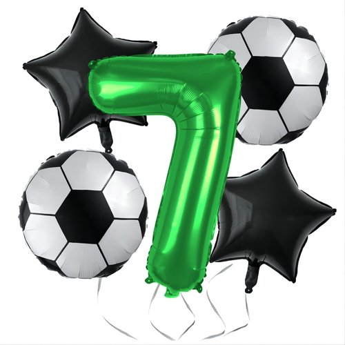 Soccer Balloons 7th Birthday Decorations for Boy, Soccer Birthday Party Supplies World Cup Soccer Party Decorations Foil Mylar Green 7 Soccer Sports Theme Party Supplies Favors Anniversary Decor