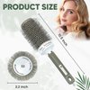 Beauty Carves Round Brush, 53 mm Barrel with 2 Clips – Round Brush for Blow out with Flexible Nylon 66 Bristles Nano Ionic Heat Resistant Tech for Professional Curling, Styling & Shining Texture