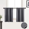 XTMYI Small Window Curtains for Bathroom,Waterproof Short Blackout Kitchen Curtains 24 Inch Length Sets for Cafe,Grey