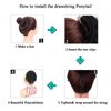 Dreadlock Ponytail Extensions 8 inch Loc Drawstring Ponytail Clip in on Ponytails Hair Extensions Fake Ponytail Hairpieces Loc Accessories for Black Women (1BT30, 8 inch)