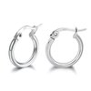 3 Pairs 925 Sterling Silver Hoop Earrings | Small White Gold Plated Hoop Earrings for Women Girls (13mm, 15mm, 20mm)