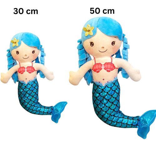 SASHA SQUARE Mermaid Soft Plush Doll Princess for Girls Toddlers & Babies, Mermaid Gifts for Girls, Mermaid Toys, Sirenas para Ninas (Blue Mermaid - 30 cm)