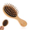 Mini Hair Brush, Portable Bamboo Hair Brush Small Travel Comb Paddle Detangling Hairbrush Scalp Massager Anti-Static Pocket Size Comb Air Cushion Hair Brush for Women Thick Thin Curly Wet Hair