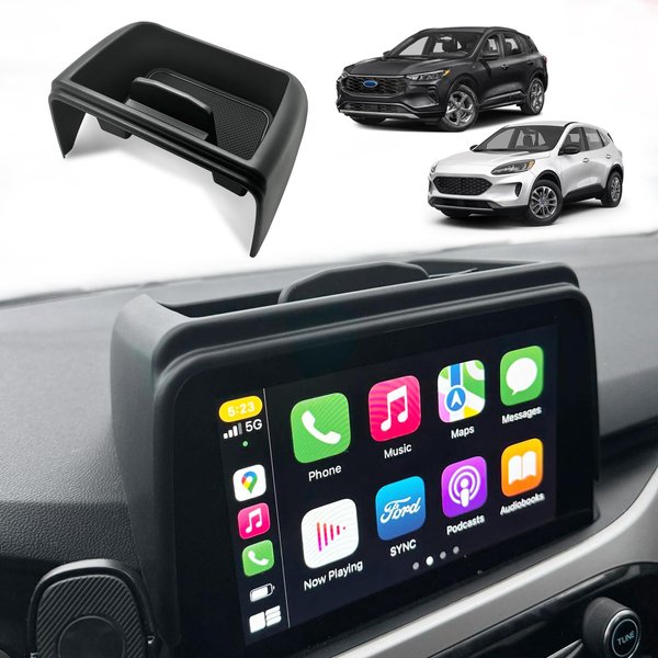 Muslogy for 2020-2024 Escape Dash Storage Box Insert Behind Screen Back 8-inch Center Console Tray Organizer Compatible with Ford Escape 2024 2023 2022-2020 8" LCD Touchscreen (Not fit 13.2" Screen)