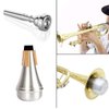 Kuylive 3 Pack Trumpet Mouthpiece (3C 5C 7C) with Lightweight Aluminum Practice Trumpet Mute Silencer Fit for Yamaha Bach Conn King Replacement Musical Instruments Accessories, Silver