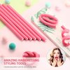 60 Pieces Flexi Rods Flexible Curling Rods Hair Curlers Rollers Twist Flexi Rods Hair Curlers Set No Heat Hair Rods Rollers Flexible Rods for Long Short Hair Women Girls (Pink, 0.3 x 7 Inch)