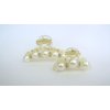 Small/medium clear hair claw clip for fine, thin hair with pearls and crystals (Size: 2.5)