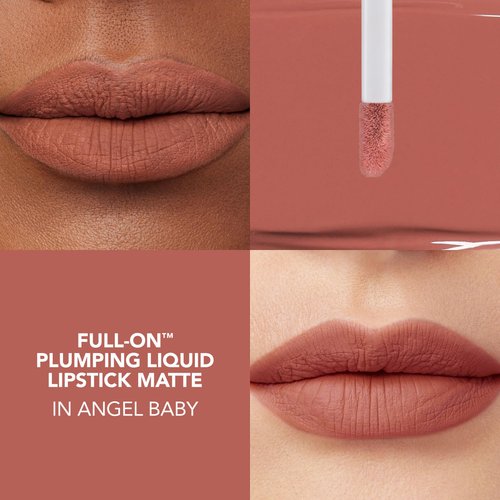 Buxom Full-On Plumping Liquid Lipstick Matte, Plumping Lip Color with Vitamin E, Hyaluronic Acid & Plumping Peptide Complex, Hydrates & Smooths Lip Lines, Transfer-Proof, Cruelty-Free (Angel Baby)