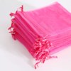 Lautechco 100Pcs Hot Pink Organza Bags 3x4 inches Organza Gift Bags Small Mesh Bags Drawstring Gift Bags Christmas Drawstring Organza Gift Bags (3x4 inches Hot Pink)
