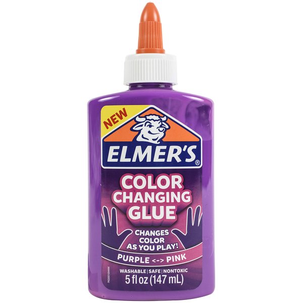 Elmer's Color Changing Liquid Glue | Makes Slime That Changes Color As You Play, Pink to Purple, 5 oz.