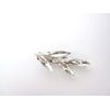 Generic Small silver tone crystal leaves alligator hair clip for fine thin hair (Clip quantity: 1 clip)