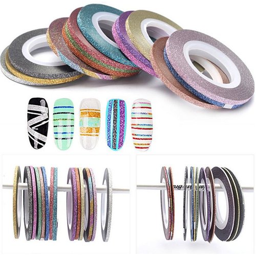XICHEN 42 Pieces Nail Art Striping Tape Line Decoration， Matte texture