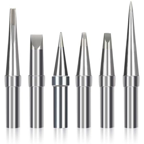 Solder Tips 6pcs for Weller ET Soldering Iron, Replacement Tips for WES51/50,WESD51,PES51 / 50,WE1010NA WCC100 LR21 ET Tip Series (6PCS-01)