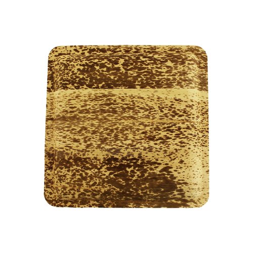 BambooMN 10" Premium Bamboo Leaf Square Dinner Plate, All Natural Disposable Compostable for Catering and Home Use, 30 Pieces