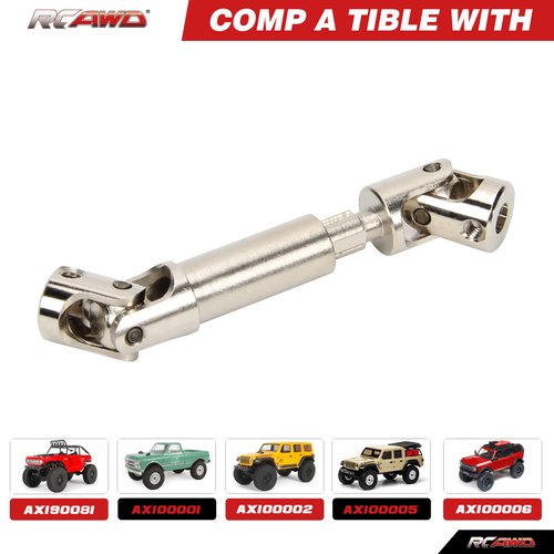 RCAWD #45 Steel 41-53mm Slider Center Drive Shaft for Pins for 1/24 Axial Scx24 Deadbolt Chevrolet Wrangler Gladiator Bronco Crawlers Upgrade Parts