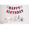 Happy Birthday Banner Baseball,Navy Blue,Red,White,Baseball Birthday Party Decorations