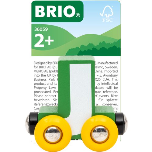BRIO – Letter Train J | Wooden Train Set Accessory Toy for Kids Age 2 Years Up