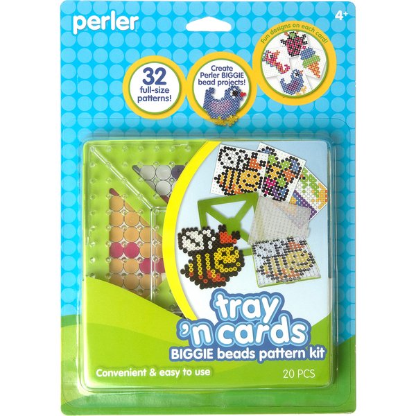 Perler 80-70729 Biggie Fuse Bead Pattern Cards and Pegboards, Multicolor, Small, 20pcs