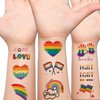 Hohamn 100PCS Rainbow Temporary Tattoos - Pride Tattoos Rainbow Flag Heart Temporary Tattoos for Pride Party Favors