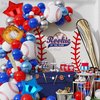 Rookie Of The Year 1st Birthday Decorations Baseball Foil Number 1 Balloons Set One First Birthday Party Supplies Glove Round Baseball Bat Theme Mylar Balloon Boys