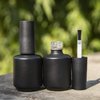 Agidea Empty Gel Nail Polish Bottles, 15ML Empty Nail Polish Bottles with Brush Matte Black, Opaque Round Refillable Fingernail Polish Bottles UV Safe with Mixing Balls & Funnels, Pack of 6