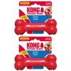 KONG Goodie Bone Small 2 Pack - Classic Durable Natural Rubber Dog Bone- Treat Dispensing - Red - for Small Dogs (2 Pack)