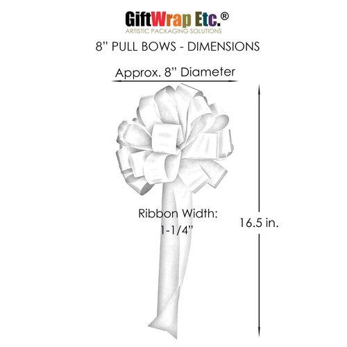 Apple Green Pull Bows with Tails - 8" Wide, Set of 6, Easter, Spring, Wreath, Christmas, Swag, Decoration, Birthday, Mardi Gras, St. Patrick's Day