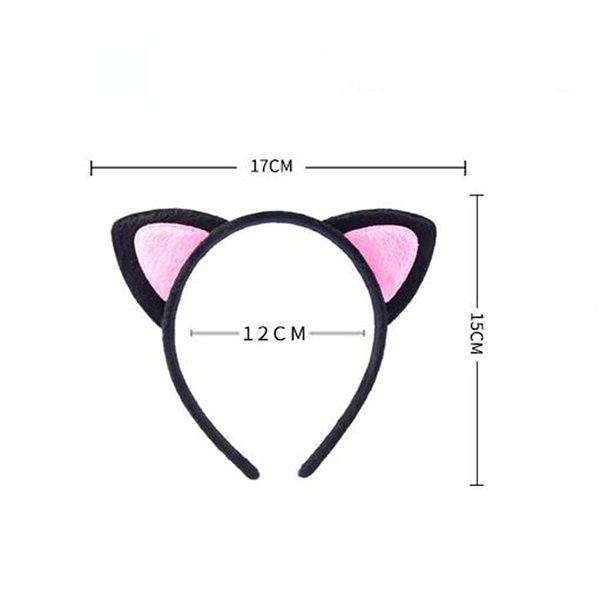 ericotry 2pcs Lovely Cat Ears Plush Hair Hoops Headband for Cosplay Party Costume(Color Random)