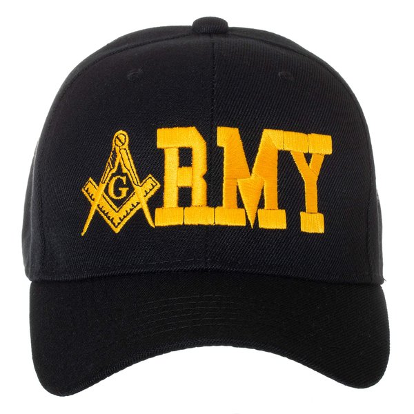 United States Army Masonic Square and Compass Embroidered Black Baseball Cap