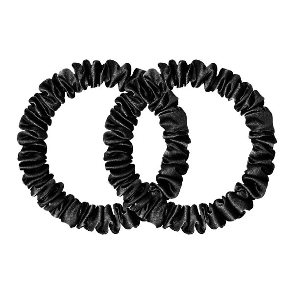 SGMSILK Mulberry Silk Scrunchies, Women Grils Silk Hair Ties for Hair Sleep, No Damage Hair Scrunchies, for Frizz & Breakage Curly Hair Elastics Ponytail Holder, 2 Pack
