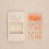 YoYoee Long French False Nails Square Press on Nails Gradient Reusable Fake Nails Daisy Stick on Nails for Women and Girls 24PCS