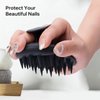 PHOVSUV 2pcs Shampoo Brush Hair Scalp Massager,100% Silicone Scalp Scrubber,Scalp Exfoliator for Stress Relax Hair Growth(Black+Grey)
