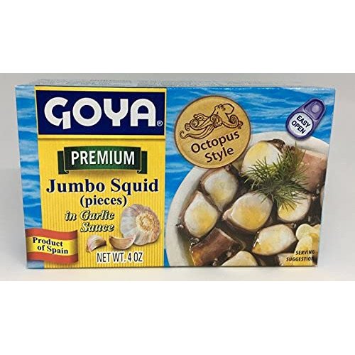 Jumbo Squid Pieces In Garlic Sauce 4 Ounce (Pack of 3) by Goya