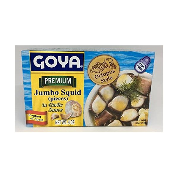 Jumbo Squid Pieces In Garlic Sauce 4 Ounce (Pack of 3) by Goya